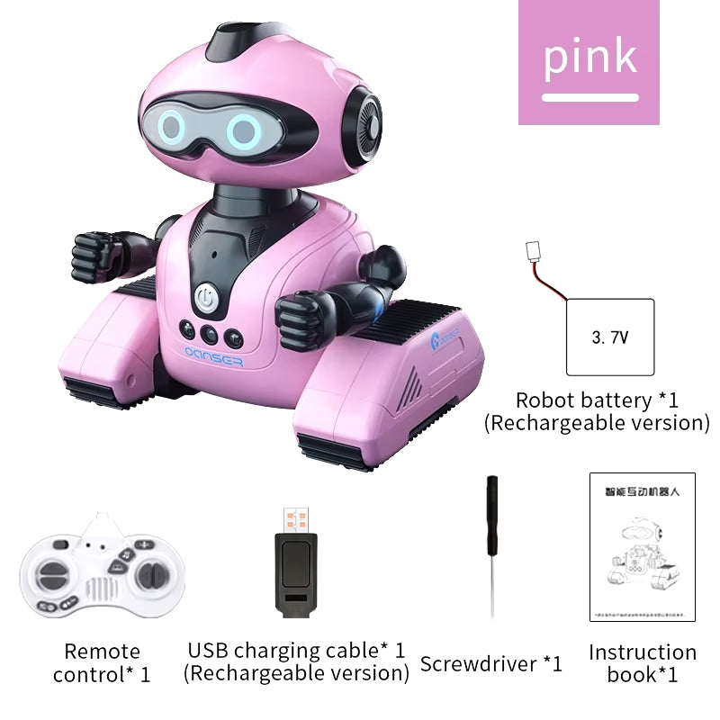 Robot Toys for Kids - Gesture Sensing RC Robot Toys for Boys Girls, Smart Robot with DIY Arms, Music, Record, Program, Remote Control Toys Birthday Gifts for Kids Age 3 4 5 6 7 8 9