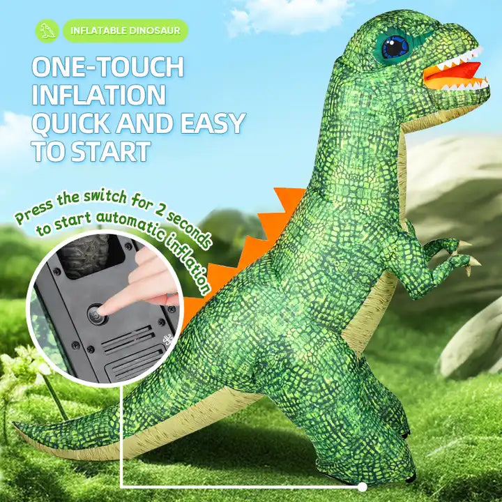 2.4G Inflatable Tyrannosaurus Rex Remote Control Dinosaur - 1.5 Meter Electric Walking Dino with 360-Degree Rotatio