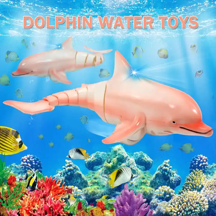 RC Dolphin and Shark Pool Toy - 2.4G Remote Control Boat Toys for Kids' Outdoor Water Games