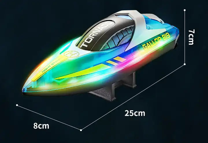 Transparent Colorful RC Boat – 2.4G Remote Control Motor Yacht with Powerful Lights