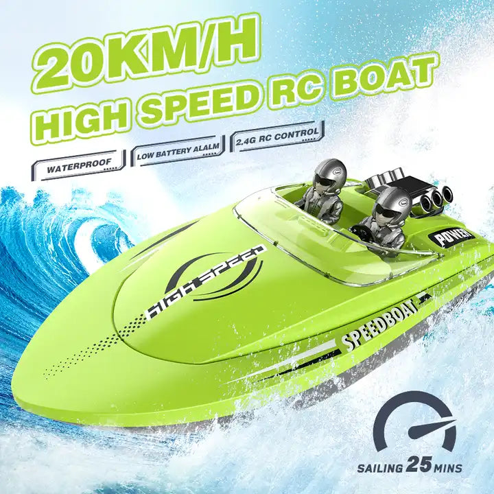 High-Speed Remote Control Racing Boat - 2.4GHz Waterproof RC Yacht