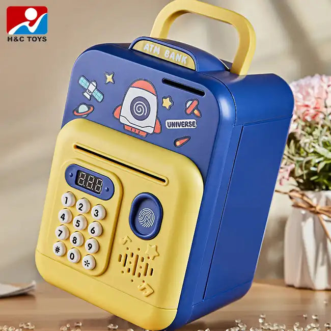 Electric Automatic Roll Money Box Toy | Password Fingerprint Open ATM Piggy Bank for Kids