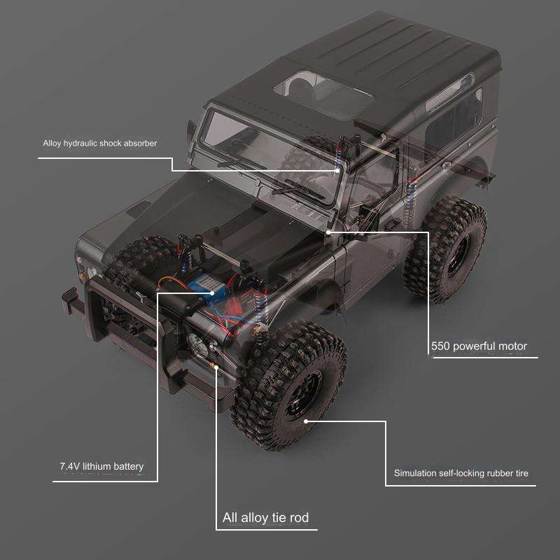 MN Models MN-999 1/12 Scale Land Rover RC Car - 4WD Off-Road Climbing Truck with Brushless Motor & 2.4G High-Speed Remote Control