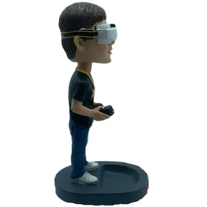 Interesting Decoration Ornaments - Resin Playing VR Game Bobble Head Statue