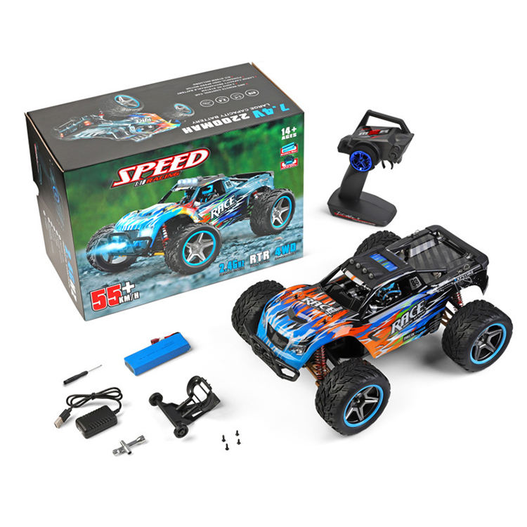 Wltoys 104019 1/10 RC Car – 2.4G 4WD Brushless High-Speed Monster Truck with LED Lights