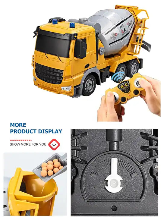 1:24 6x6 Remote Radio Control RC Truck - Dump Drift Off Road Car Construction Concrete Mixer Engineering Toy Vehicle