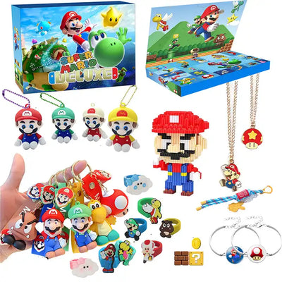 Christmas Anime Creative Blind Box Mario Key chain Block Unicorn Kids Toys Gifts Kt Cute Cartoon Dolls Set Mystery Box