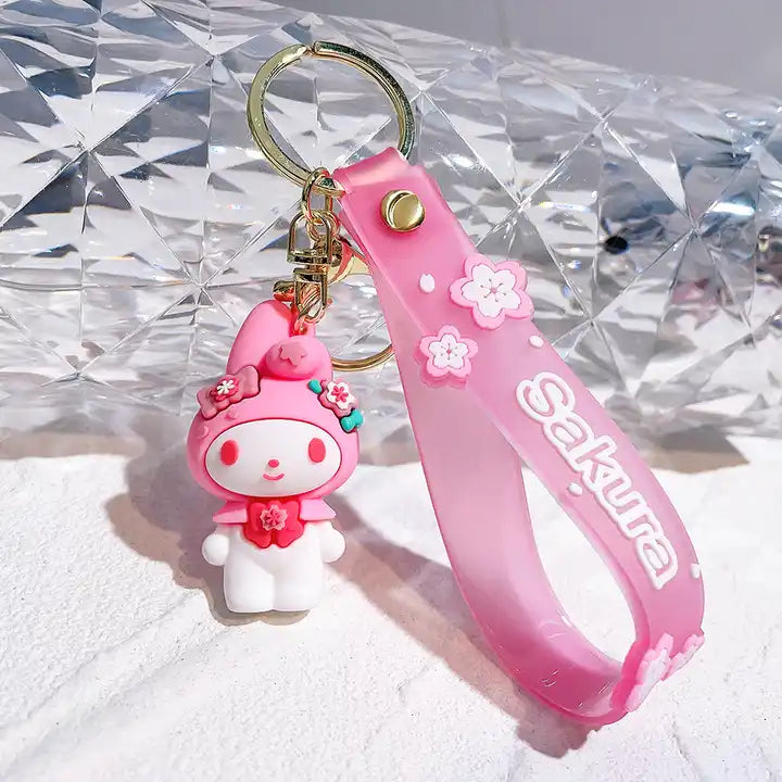 Sanrio Keychain | Cute Cartoon Anime Hello Kitty Pendant | Silicone Keychain for Backpacks | Options Available