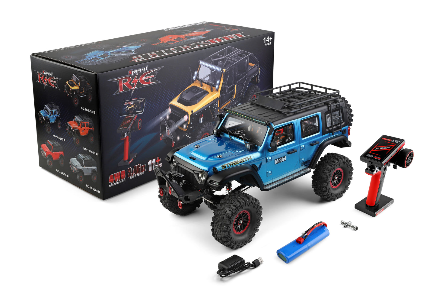 1/10 Scale 2.4G RC Crawler Truck – 4WD RTR Electric Off-Road Car with USB Charging