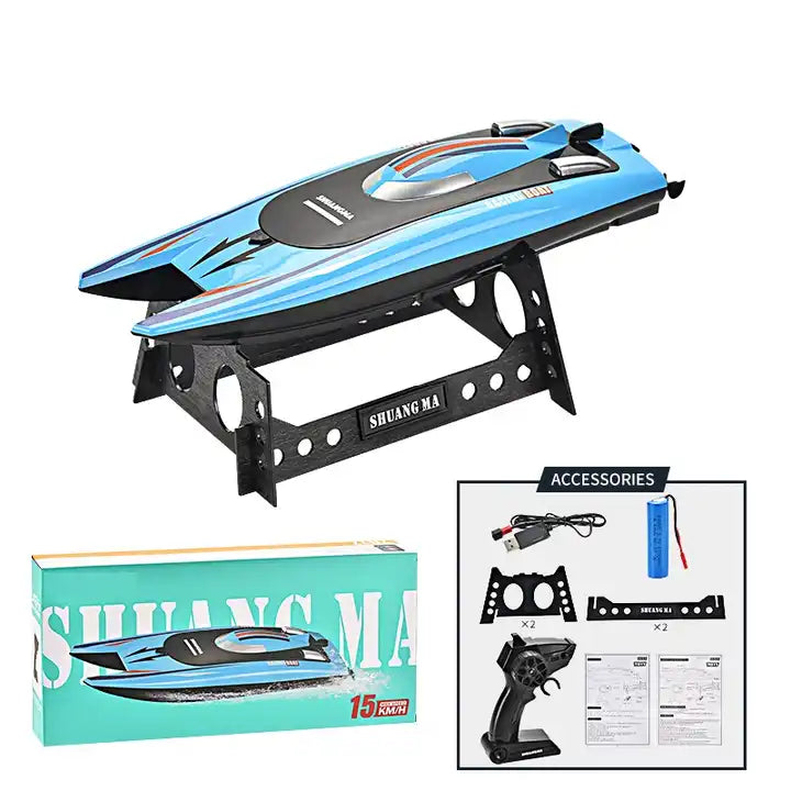 2.4G High-Speed RC Racing Speedboat - 4-Channel Electric Remote Control Boat with Double Paddles for Kids