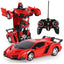 LED Transform Remote Control RC Car - Deformation Robot Car Toy for Kids | CE Certified 1:18 Plastic Window Box | Unisex Ages 6+