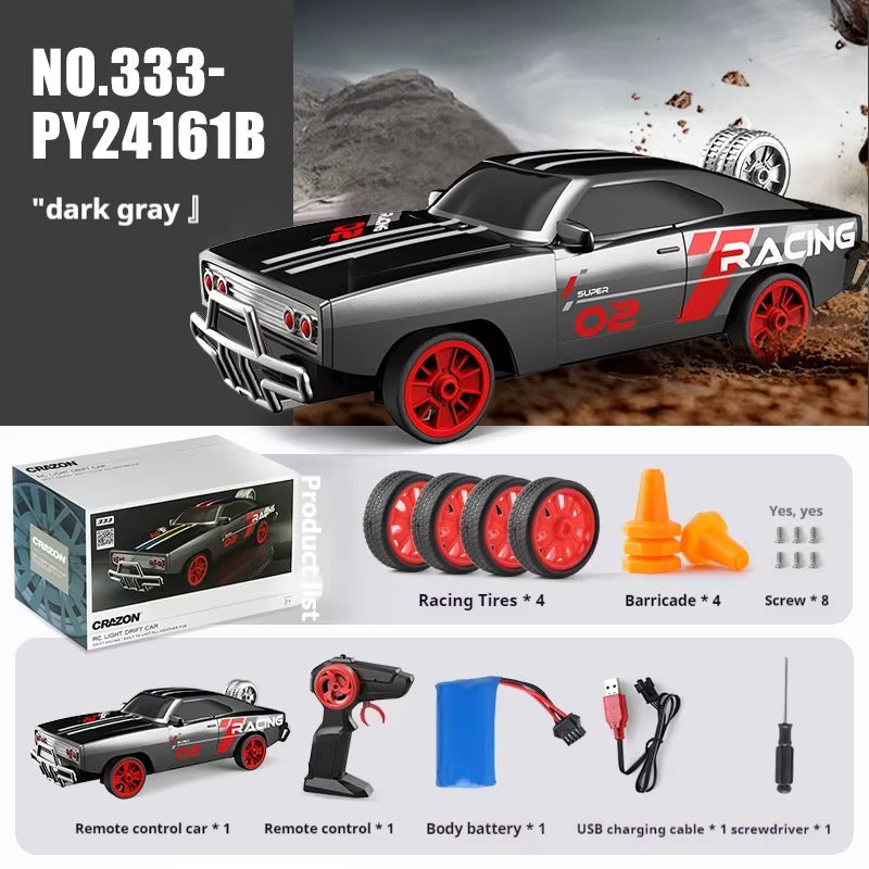 1/18 Scale Radio Control Drift Car with 2.4G Remote Control - RC Toy Car for Kids