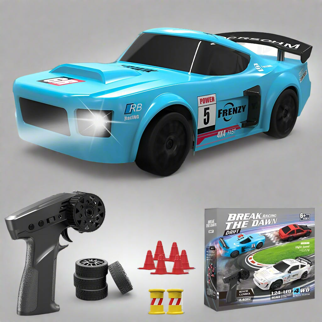 1:24 Pro Drift RC Car – 2.4GHz 4-Channel Remote Control Racing Car with Interchangeable Tires & Durable ABS Body