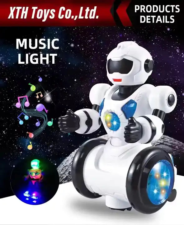 360 Degree Rotating Intelligent Educational Robot Toy with Lights & Music for Kids – Early Learning Companion