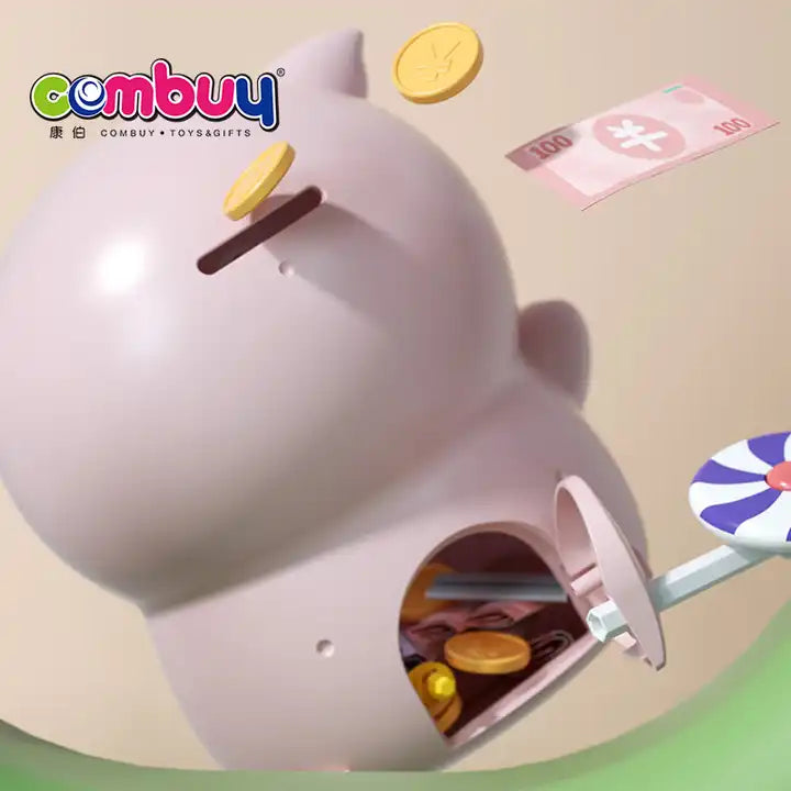 Cartoon Cute Piggy Bank with Key | Money Saving Box for Kids | Ideal Gift Toy