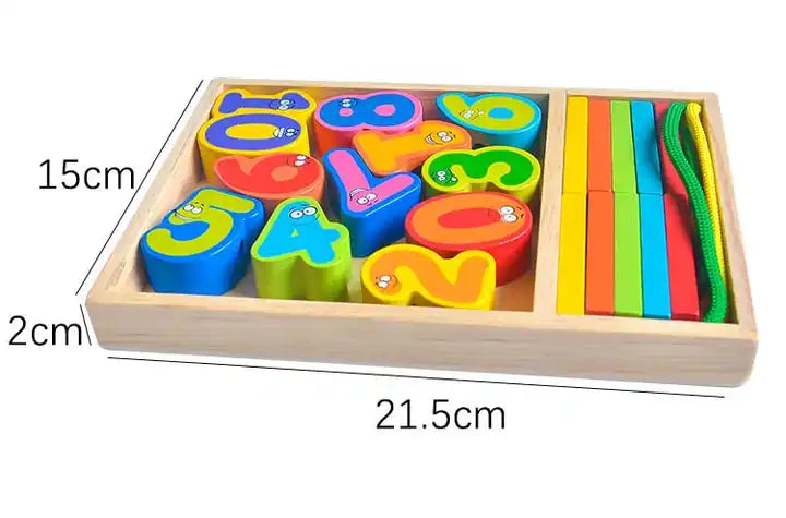 Lacing Number Toy ? Simple Wooden Educational Toy for Babies and Kids