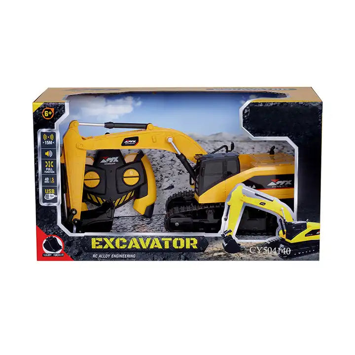 Remote Control Excavator Toy - RC Construction Vehicle Trucks with Sound for Boys