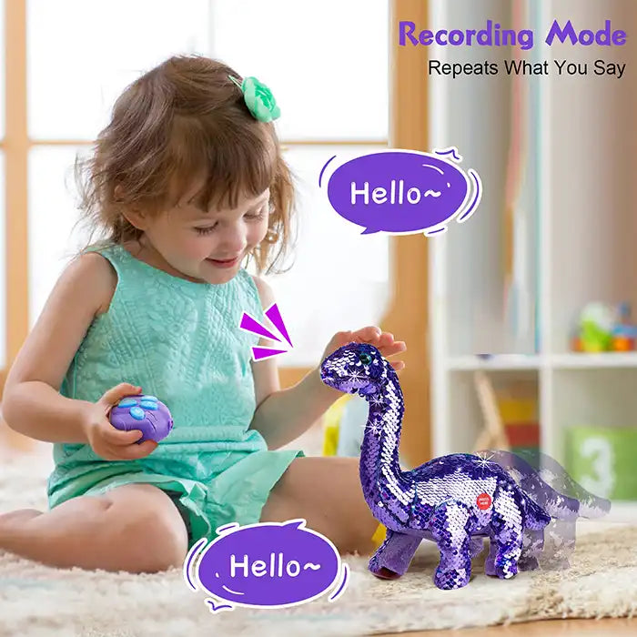 Talking and Singing Sequined Remote Control Giraffe Toy - Color Change Plush Pet for Girls