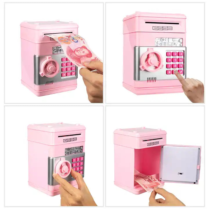 Electronic Safe Money Box | Digital ATM Piggy Bank for Kids | Secure Cash and Coin Storage