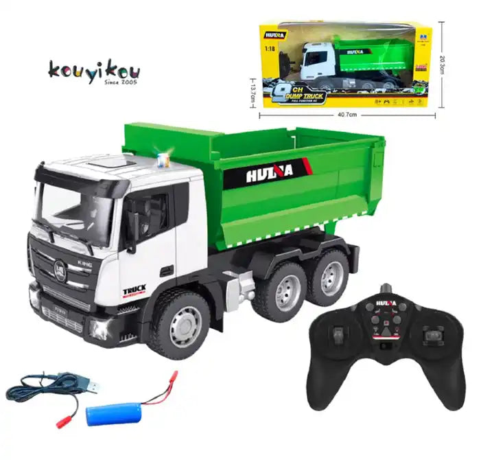 1:18 Scale RC Dump Truck - Remote Control Construction Vehicle for Kids