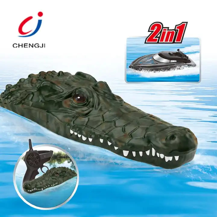 2.4G High-Speed Waterproof RC Crocodile Boat Toy - Remote Control for Kids