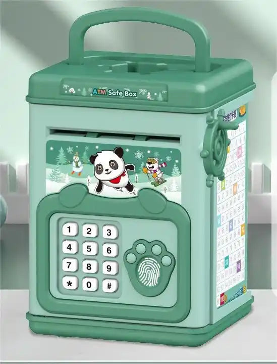 Plastic Password Fingerprint Money Storage Jar | Electric Combination Box Savings Jar & Money Deposit Machine Toy