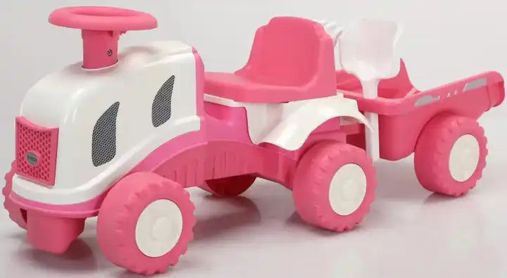 Ride-On Tractor with Trailer - Foot-to-Floor Toy for Fun Outdoor Adventures