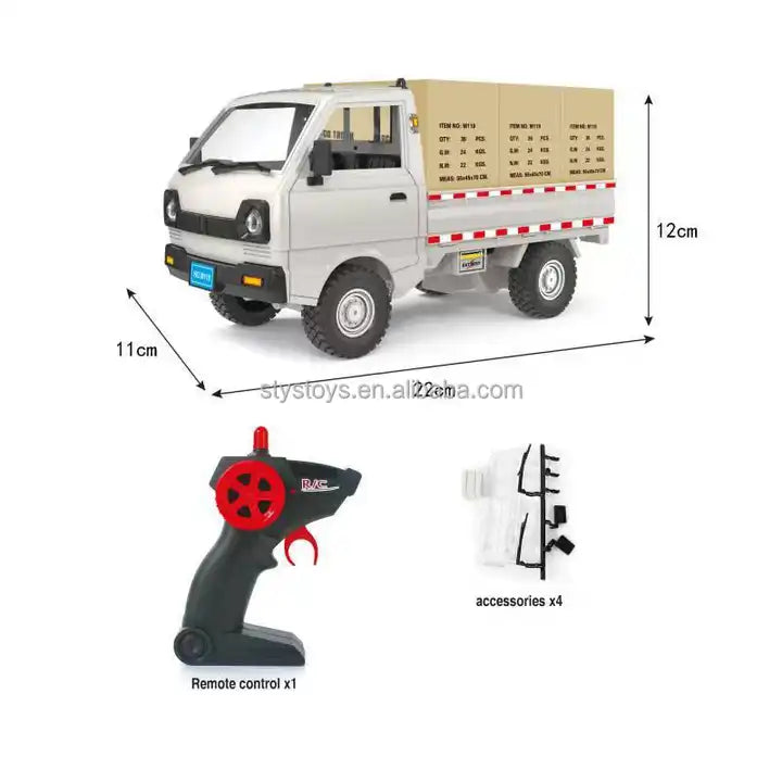 Diecast Model Remote Control Car with Light - Removable Transport Container Vehicle