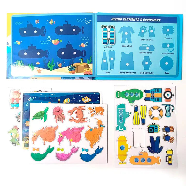 Early Educational Sticker Book – Sea World Cognitive Quiet Book for Kids, Interactive Learning Toy for Toddlers, Fun Educational Activity Book