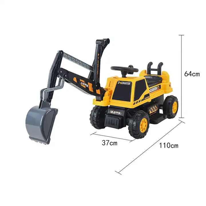 Child Pedal Tractor Ride-On Toy - Excavator with Bucket and Digger