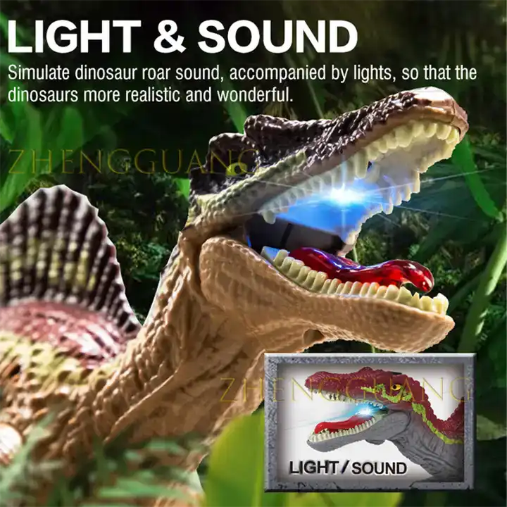 RC Spinosaurus Toy - 2.4G Remote Control Electric Walking Dinosaur with LED Lights for Kids Ages 5-10 Years