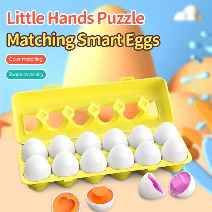 Montessori Toy Matching Egg - Baby Enlightening Shape and Color Recognition Learning Toy | Plastic Novelty Egg Toy