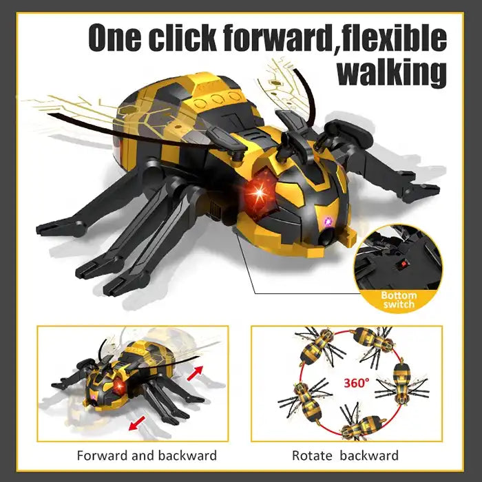 2.4G Remote Control Mechanical Honey Bee Toy - Smart Mist Spray with Music