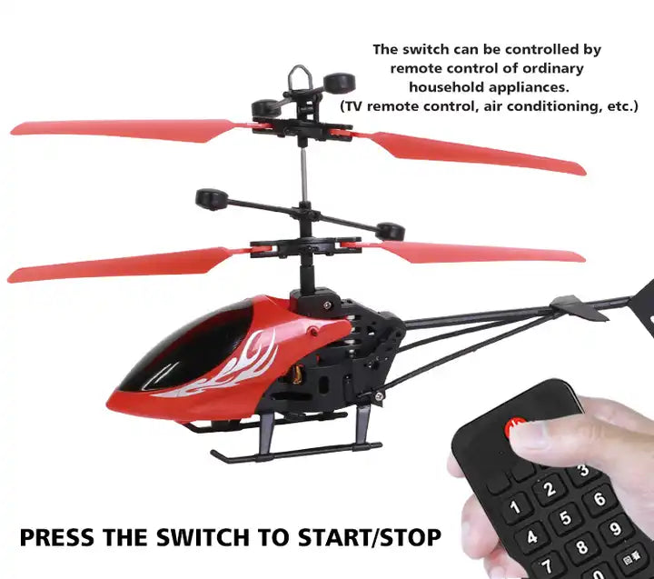 RC Helicopter with Watch Remote Control - Flying Airplane Kit Toy with Hand Sensor for Kids