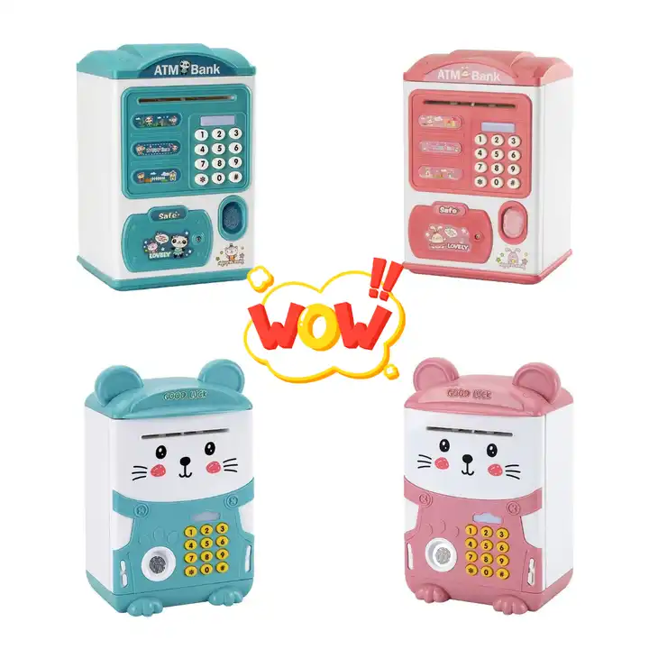 Plastic Password Fingerprint Money Storage Jar | Electric Combination Box Savings Jar & Money Deposit Machine Toy