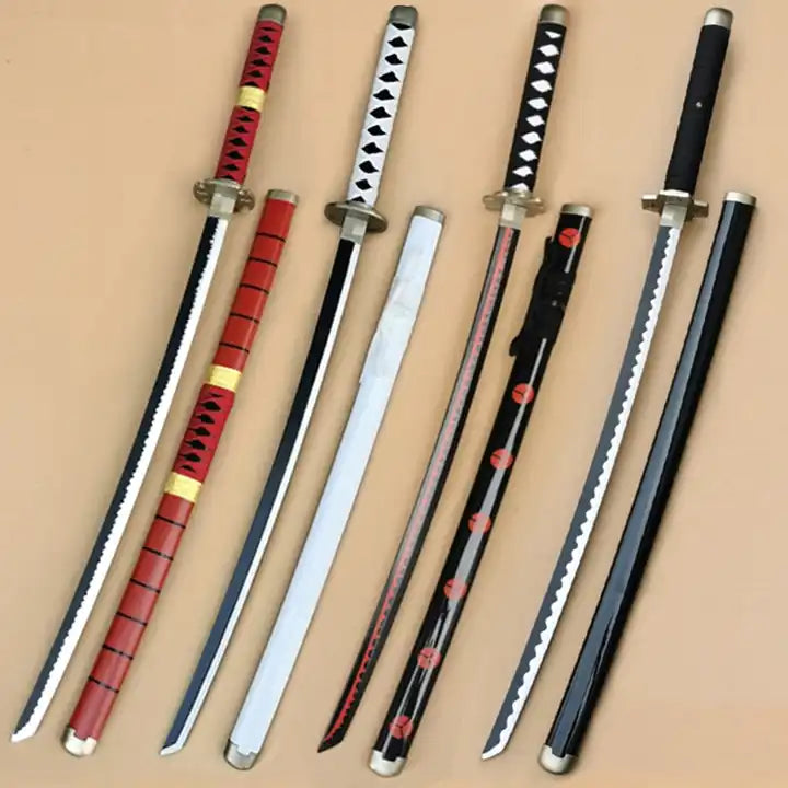 Katana Toy Craft Sword ?? Tomioka Akamaru Ninja Costume & One Piece Roronoa Zoro Wooden Shusui Cosplay Sword for Sale