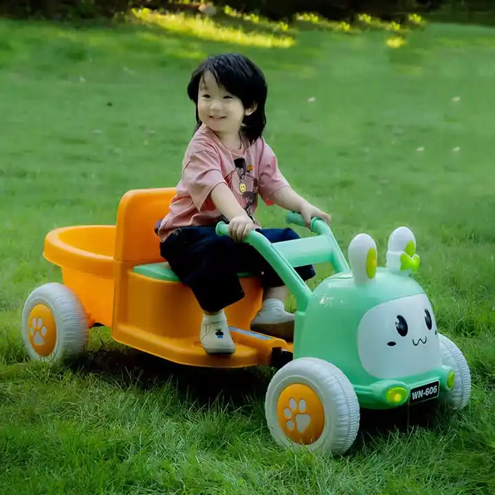 Kids Electric Tractor with Early Education Features - Battery-Powered Ride-On Toy