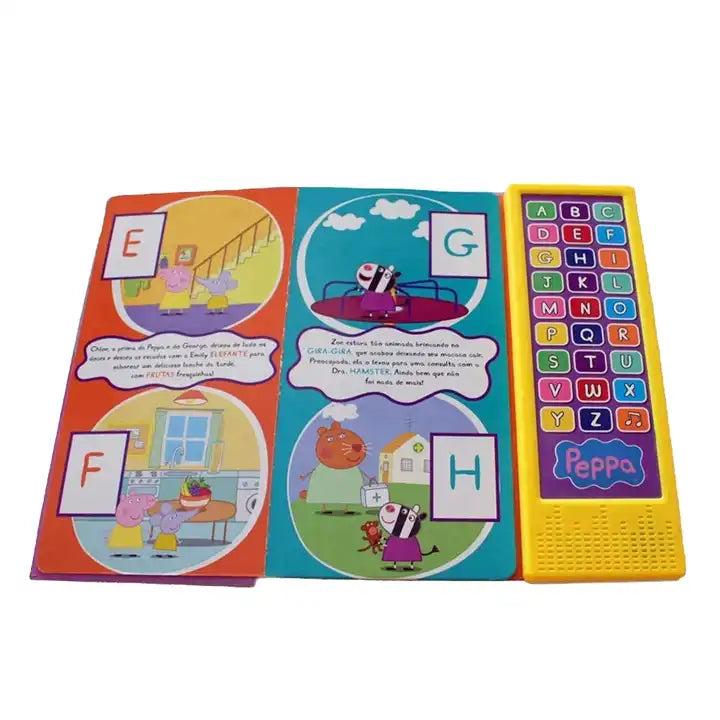 Early Learning Educational Alphabet Board Books for Preschool Kids - Plastic Press Button with ABC Sound