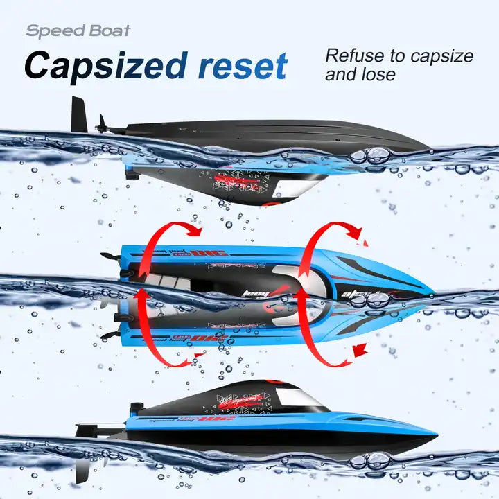 40km/h High-Speed RC Boat Ship Yacht Toy - 2.4G 4CH Remote Control Water Cooling Jet Speedboat for Pools and Lakes