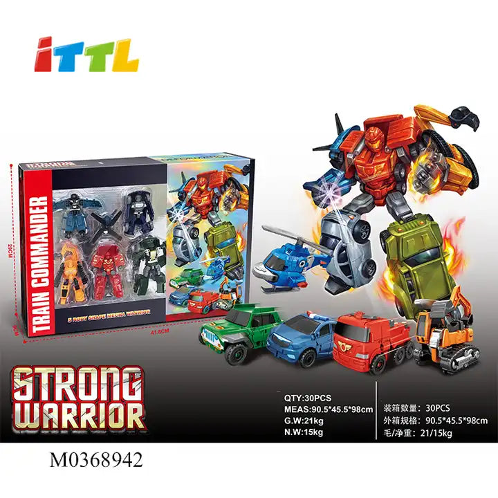 ITTL 5 Body Shape Mecha Transforming Robot Toy - Educational Car Transformation Toy for Kids