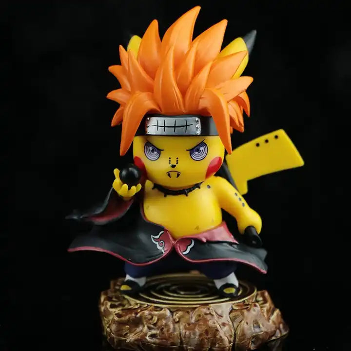 10cm Naruto & Pikachu Cosplay Figure | Small Desktop Anime Figurine | PVC Action Figure Collection Model Toy (1 Piece)