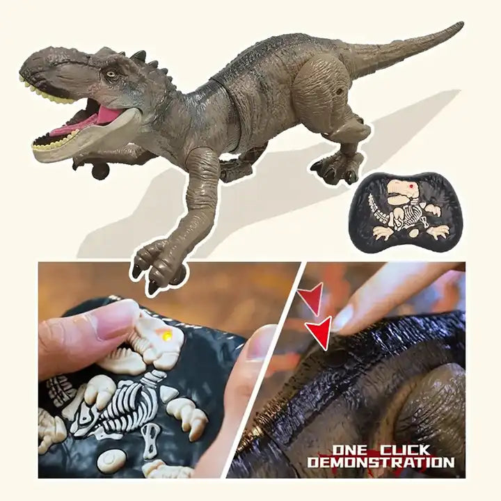 Electric Dinosaur Toy with Sound and Light - RC Walking Mist Spraying Dinosaur for Kids