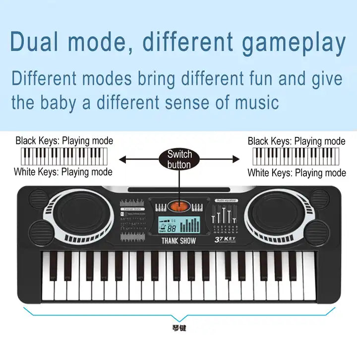 37-Key Dual Mode Multi-Function Keyboard – Electronic Organ Musical Instrument for Kids Ages 3-8 Years