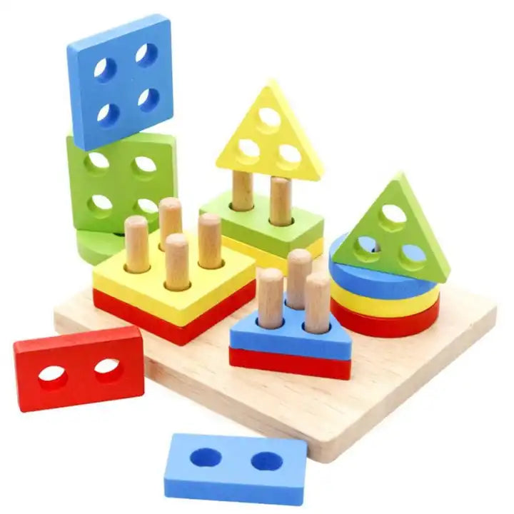 Educational Wooden Toys for Children | Early Learning Geometric Shapes Matching Games to Enhance Hands-On Skills