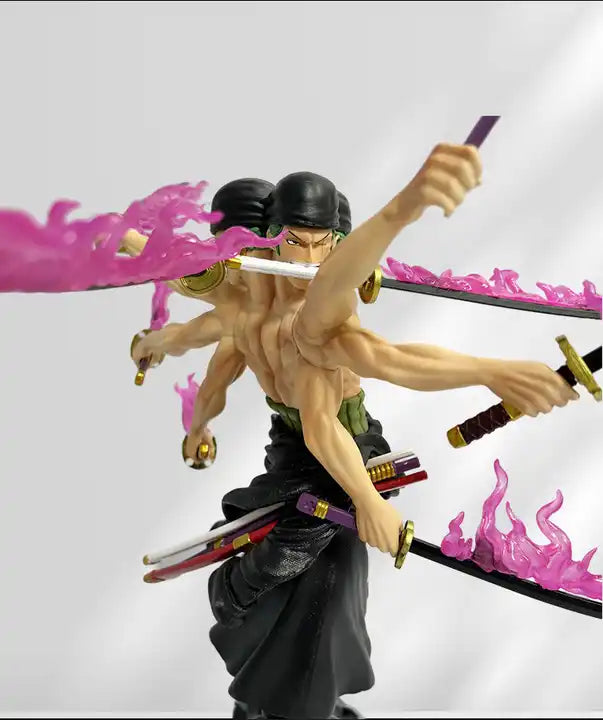 28-40CM 2 Styles Popular 3 Heads 6 Arms 1 PIECE Roronoa Zoro Anime Statue Figurine PVC Anime Figure Model Toys