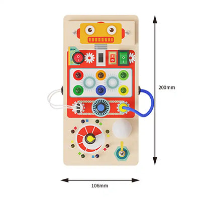 High-Quality LED Light Wooden Sensory Busy Board - Montessori Education Toy for Toddlers