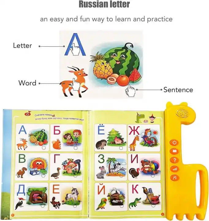 Russian Fairy Tales Musical Educational Alphabet Toy for Kids | Interactive Learning Book Device