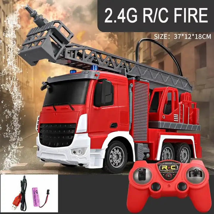 2.4G 7-Channel Fire Spraying Water Remote Control Fire Engine Truck Toy