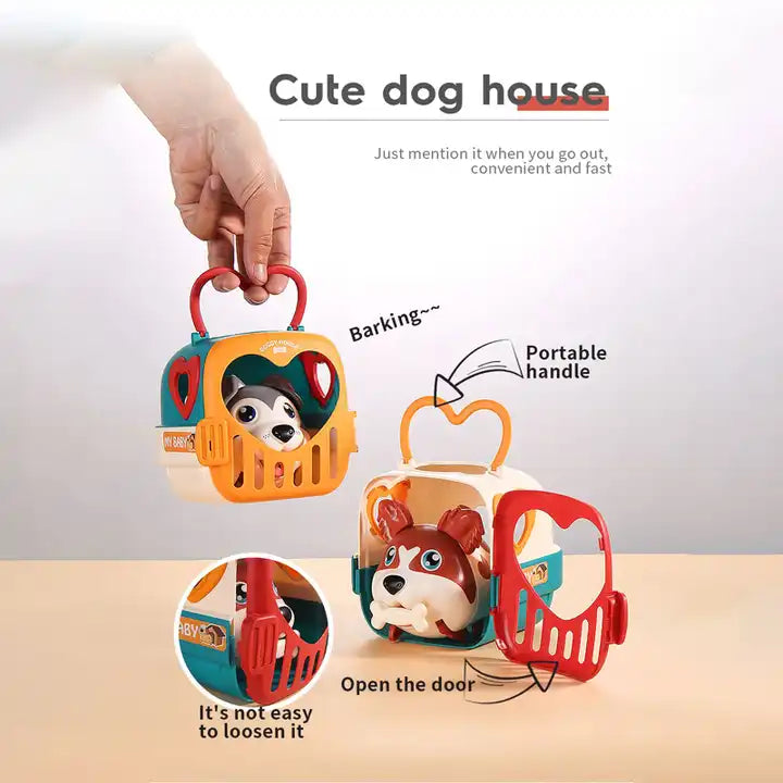 Custom Plastic Voice Remote Control Pet Cage | Role Play Game Doggy House with Sensing Food Toys & Accessories | Perfect Gift for Girls