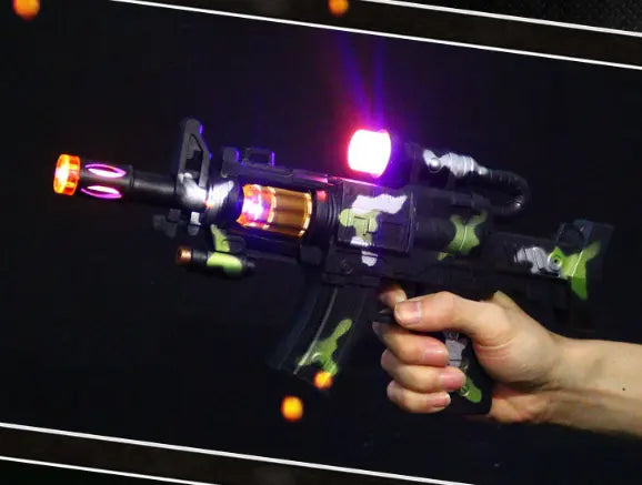 Electric Camouflage Plastic Gun Toy for Kids ?? Sound, Light, and Vibration Features for Ultimate Playtime Fun!